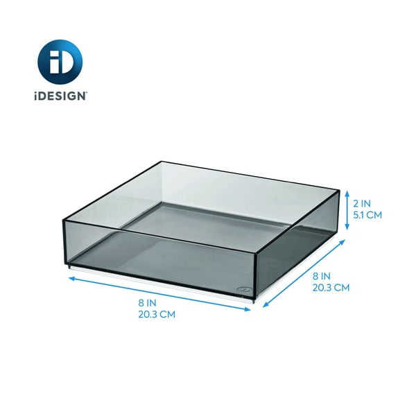 Matinis juodas vonios kambario kosmetikos organizatorius, pagamintas iš perdirbto plastiko - iDesign-image-4