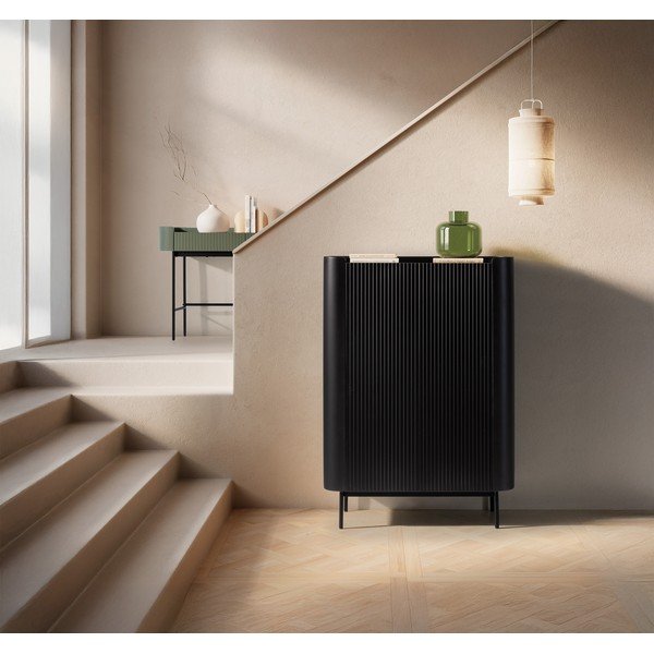 Juodos spalvos spintelė 100x140x40 cm Willa – MOME-image-1