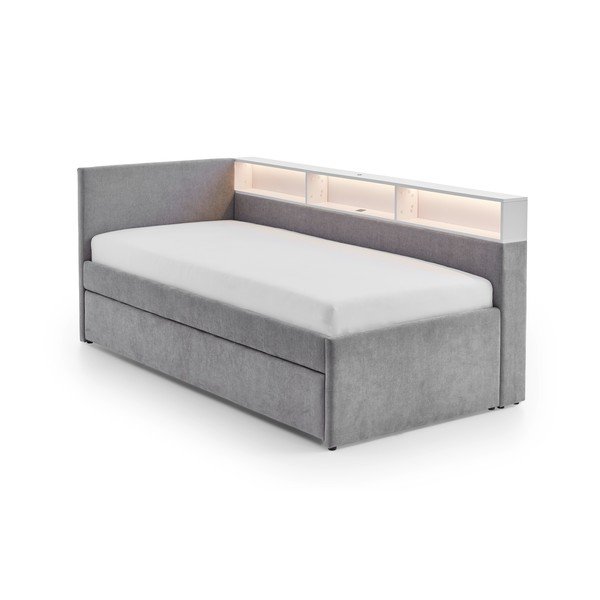 Pilkos spalvos kampinė vaikiška lova su sandėliavimo vieta be grotelių 90x200 cm Uno – Meise Möbel-image-4