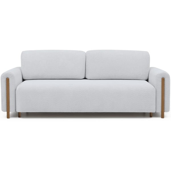 Pilkos spalvos iš boucle sulankstoma/su sandėliavimo vieta sofa 244 cm Arcadova – ELTAP