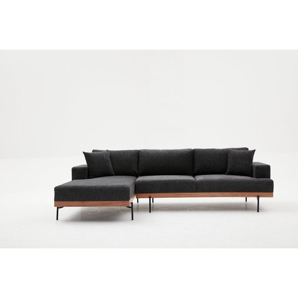 Kampinė sofa antracito spalvos (su kairiuoju kampu) Liva – Balcab Home-image-1