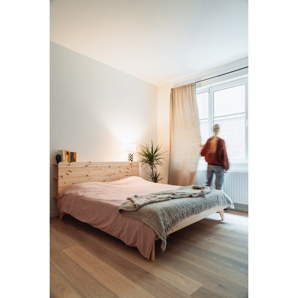 Natūralios spalvos dvigulė lova su grotelėmis 140x200 cm Retreat - Karup Design-image-1