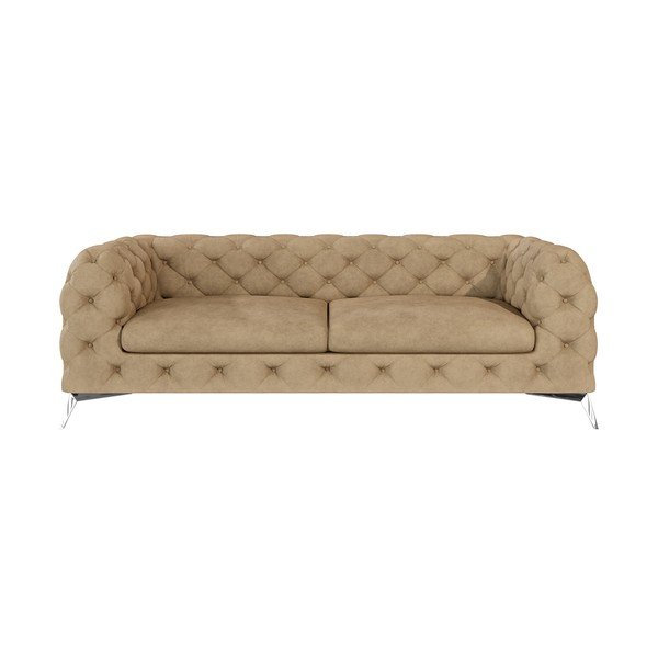 Šviesiai rudos spalvos iš velveto sofa 225 cm Chelsea – Ropez