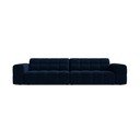 Tamsiai mėlynos spalvos sofa iš velveto 252 cm Chicago – Cosmopolitan Design
