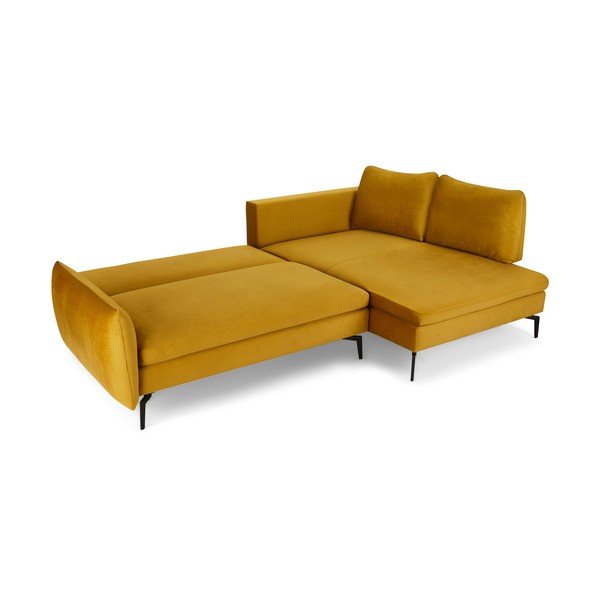 Geltona sofa-lova Bonami Selection Fira, dešinysis kampas-image-3