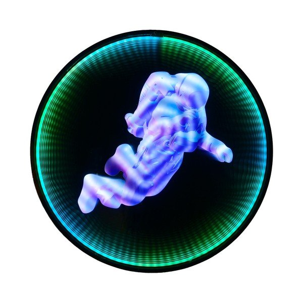 Juodos spalvos sieninė šviečianti dekoracija su kištuku ø 60 cm Duke – Reality