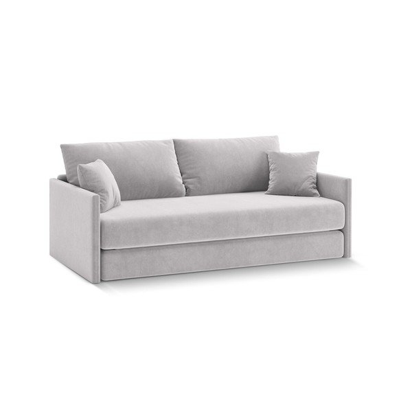 Šviesiai pilkos spalvos sulankstoma sofa iš velveto 209 cm Shannon – Cosmopolitan Design-image-1