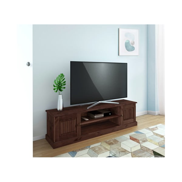 Iš pušies masyvo TV spintelė rudos spalvos 45x40 cm Mille – Støraa-image-4