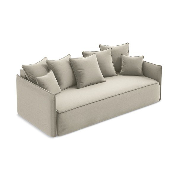 Smėlio spalvos iš velveto sulankstoma/su sandėliavimo vieta sofa 225 cm Hula – Makamii-image-2