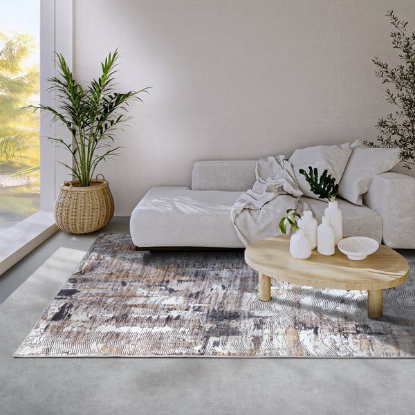 Kilimas šviesiai pilkos spalvos 160x230 cm Malard Anthracite Gold – Elle Decoration-image-1