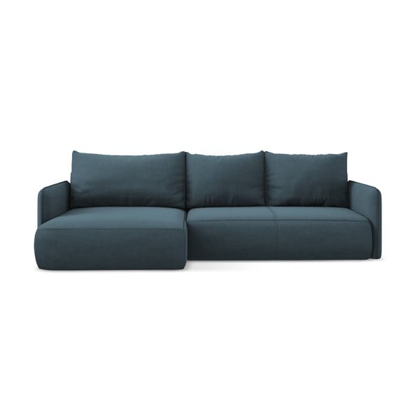 Mėlynos spalvos sulankstoma/su sandėliavimo vieta kampinė sofa (su kairiuoju kampu) Nanea – Makamii