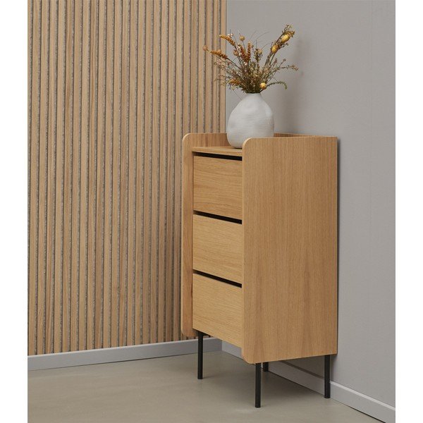 Aukšta natūralaus ąžuolo dekoro komoda 60x108,5 cm Wrap - Bonami Selection-image-1