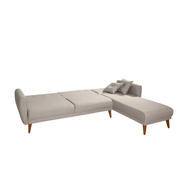 Sulankstoma kampinė sofa smėlio spalvos Aria – Balcab Home-image-3