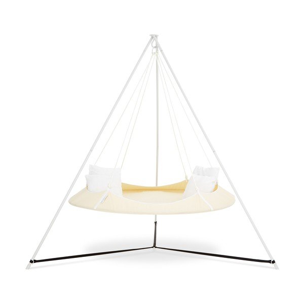 Kreminės sodo sūpynės su stovu - Hangout Pod-image-1