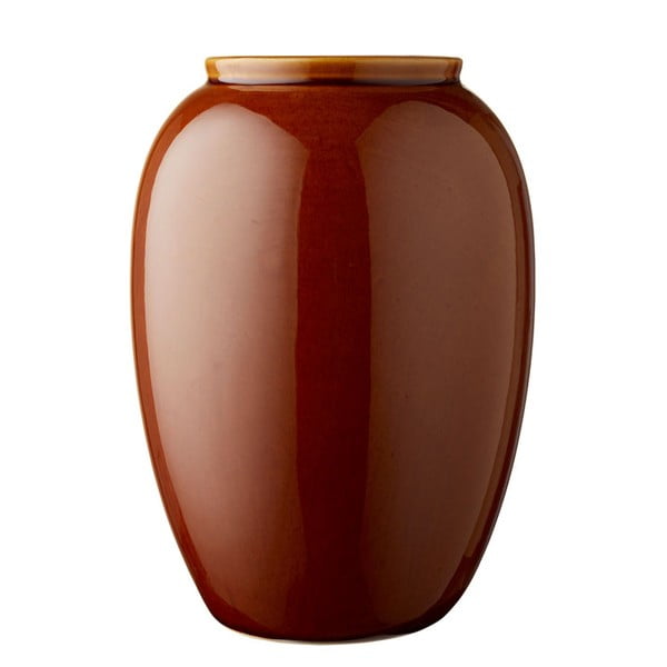 Tamsiai oranžinės spalvos molinė vaza Bitz, aukštis 25 cm