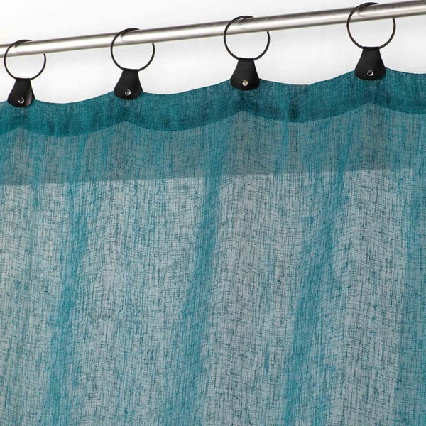 Iš šydo permatoma užuolaida mėlynos spalvos 140x240 cm Linka – douceur d'intérieur-image-1