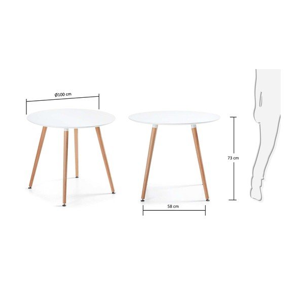 Bukmedžio medienos valgomojo stalas Kave Home Daw, ⌀ 100 cm-image-4