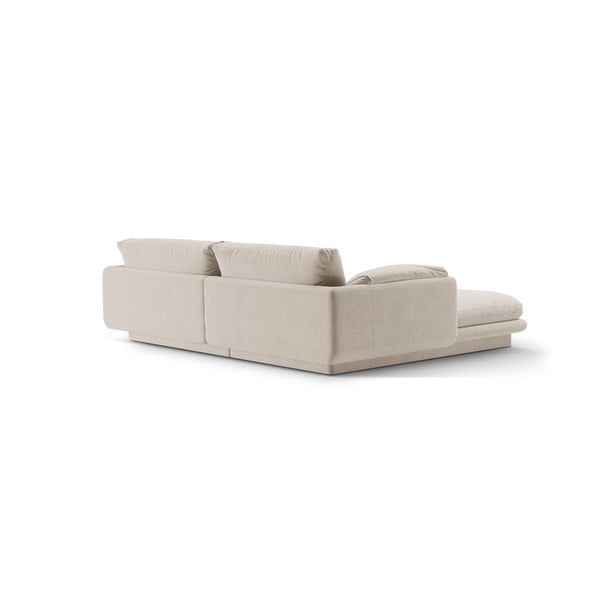 Iš velveto kampinė sofa baltos spalvos (su dešiniuoju kampu/su gultu) Torino – Micadoni -image-3