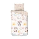 Rudos spalvos/smėlio spalvos iš medvilnės viengulė vaikiška patalynė 140x200 cm Hugs – Good Morning