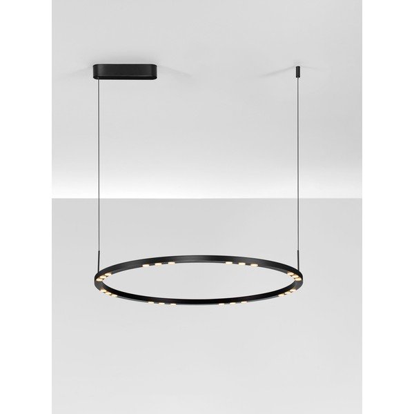 Matinės juodos spalvos iš aliuminio kabantis šviestuvas LED su pritemdymo funkcija ø 80 cm Lunette – Nova Luce-image-4