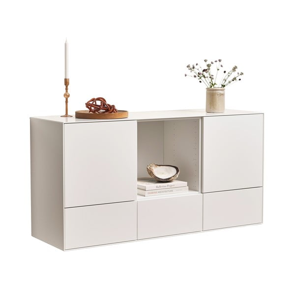 Žema pakabinama šoninė spintelė baltos spalvos 135x68 cm Edge by Hammel – Hammel Furniture