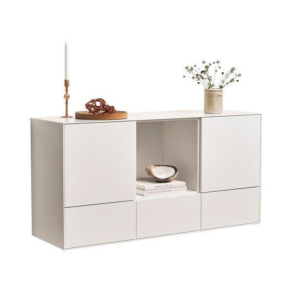 Žema pakabinama šoninė spintelė baltos spalvos 135x68 cm Edge by Hammel – Hammel Furniture