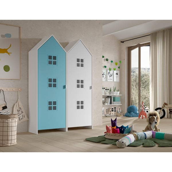 Vaikiška spinta baltos spalvos/šviesiai mėlynos spalvos 115x171,5 cm CASAMI BRUGES – Vipack-image-1