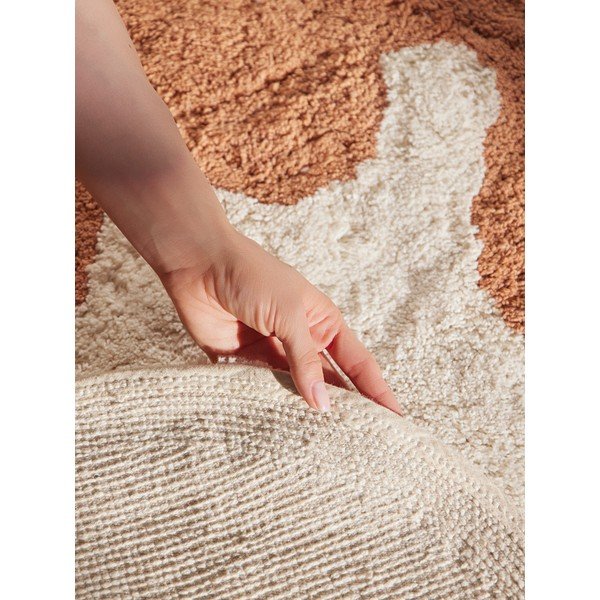 Skalbiamas/rankų darbo oranžinės spalvos/kreminės spalvos iš medvilnės vaikiškas kilimas 140x200 cm Snuggle Doro – Hanse Home-image-4