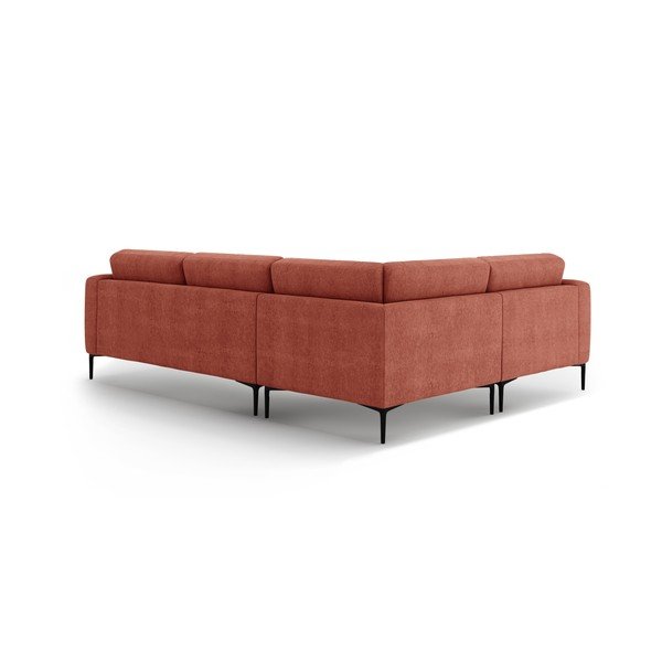 Raudonos plytų spalvos kampinė sofa (su kairiuoju kampu/„L“ formos) Bemy – Micadoni -image-2