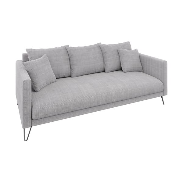 Šviesiai pilkos spalvos iš šenilinio audinio sofa 200 cm Freya – Ropez