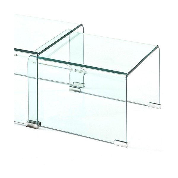 Iš stiklo kavos staliukai 2 vnt. 44.5x49 cm Cristal – Tomasucci-image-2