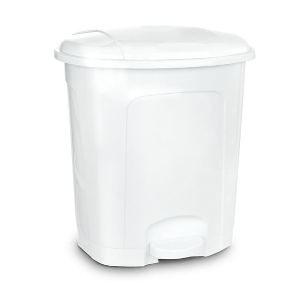 Baltos spalvos iš plastiko šiukšliadėžė su pedalu 30 l – Orion