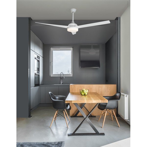 Matinės baltos spalvos iš metalo lubinis šviestuvas LED su stiklo gaubtu Flow – Nova Luce-image-1