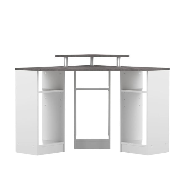 Baltas darbo stalas su betoniniu stalviršiu 94x94 cm - TemaHome 