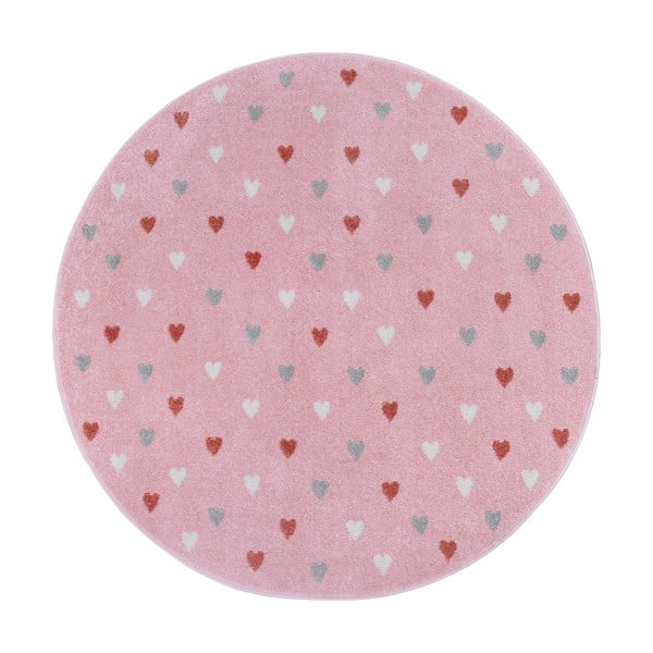 Vaikiškas kilimas rožinės spalvos ø 100 cm Little Hearts – Hanse Home