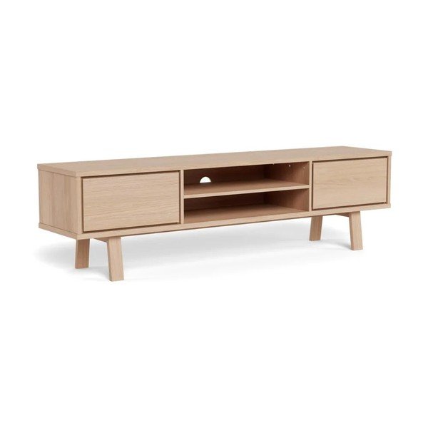 Šviesios natūralios spalvos TV spintelė iš medienos lukšto 180x50x40 cm Lamberth – Actona