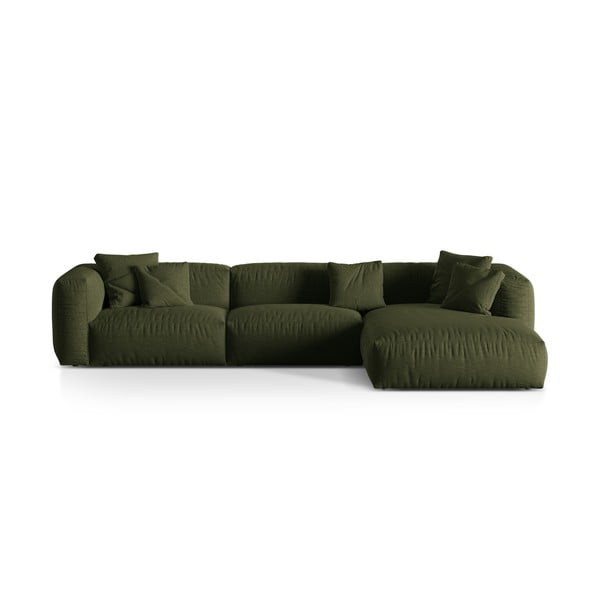 Modulinė kampinė sofa žalios spalvos (su dešiniuoju kampu) Martina – Micadoni Home