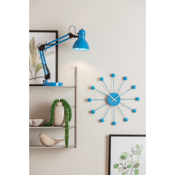 Stalinis šviestuvas šviesiai mėlynos spalvos (aukštis 52 cm) su metaliniu gaubtu Funky Hobby – Leitmotiv-image-1