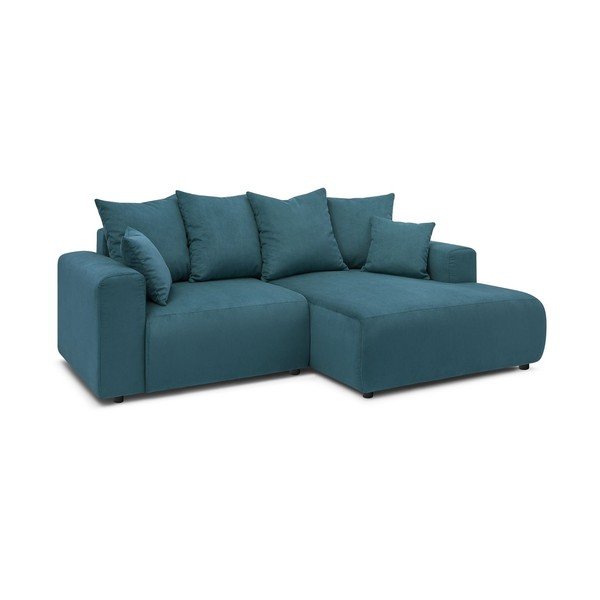 Iš velveto kampinė sofa mėlynos spalvos Enjoy – Bobochic Paris-image-3