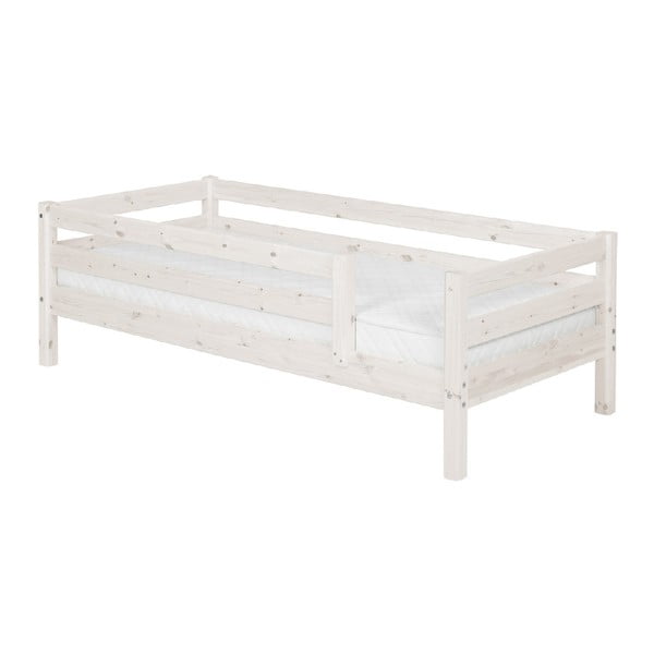 Balta vaikiška lova iš pušies medienos su 3/4 skersinio Flexa Classic, 90 x 200 cm