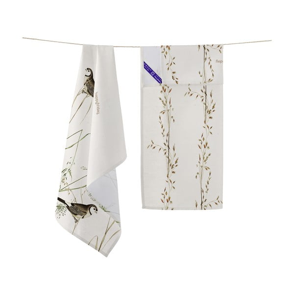 Virtuvės rankšluosčiai iš medvilnės 2 vnt. 50x70 cm Happy birds – Happy Friday-image-3