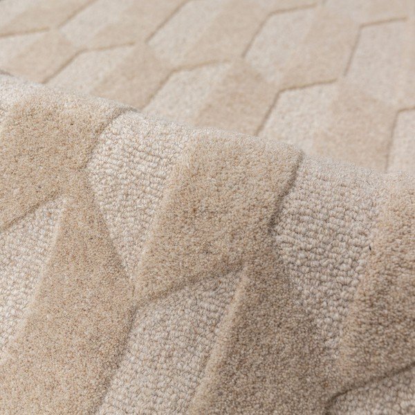 Rankų darbo natūralios spalvos/žalsvai mėlynos spalvos iš vilnos kilimas 60x230 cm Apex Border Wool – Flair Rugs-image-3