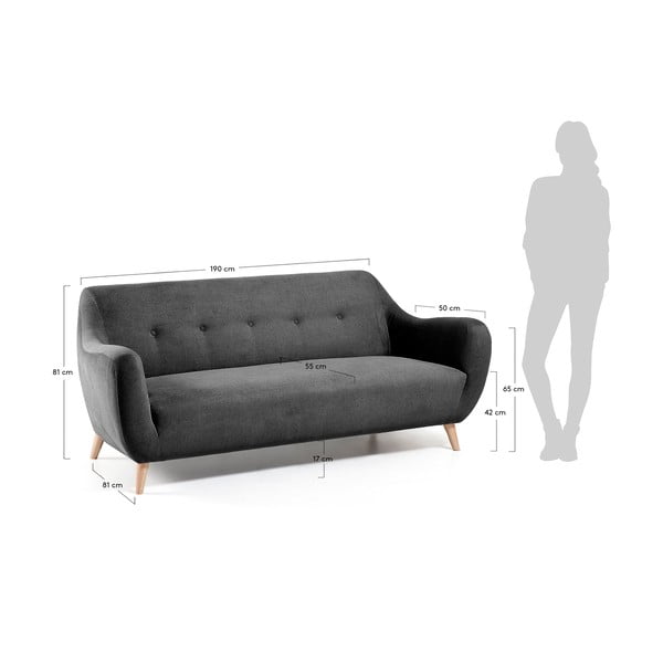 Tamsiai pilka sofa Kave Home Opal-image-4