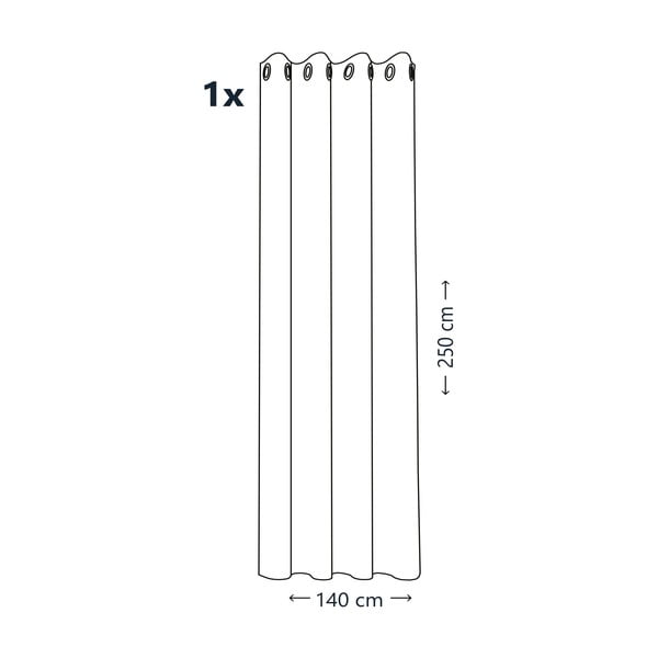 Rožinė užuolaida AmeliaHome Floris, 140 x 250 cm-image-2