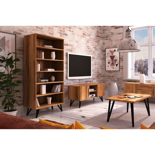 Bukmedžio medienos knygų spinta 91x185 cm Golo - The Beds-image-4