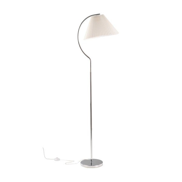 Baltos spalvos/blizgios sidabrinės spalvos iš tekstilės pastatomas šviestuvas (aukštis 165 cm) Celie – Jotex