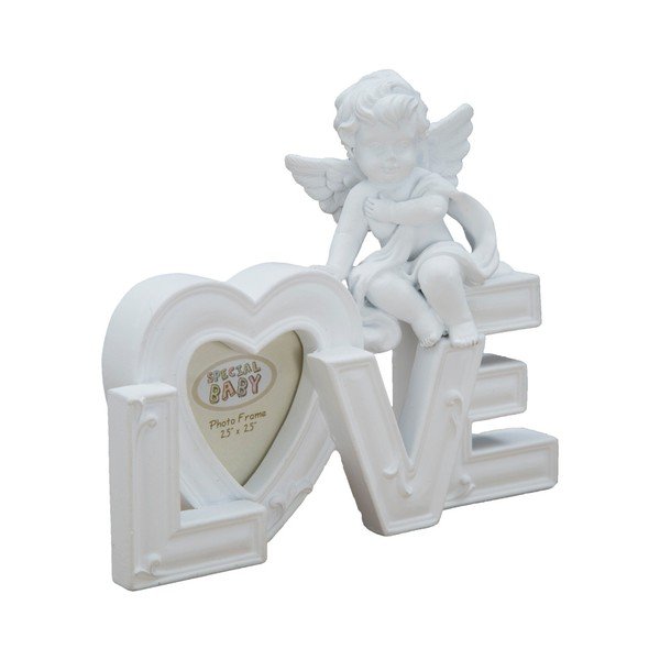 Balta dekoracija su rėmeliu "Mauro Ferretti Baby Love", skirta nuotraukai 5 x 5 cm-image-3