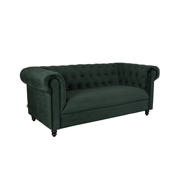 Tamsiai žalia aksomo sofa Dutchbone Forest-image-2