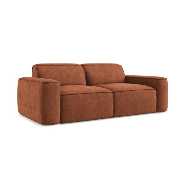 Terakotos spalvos iš šenilinio audinio sofa 204 cm Omao – Makamii-image-3