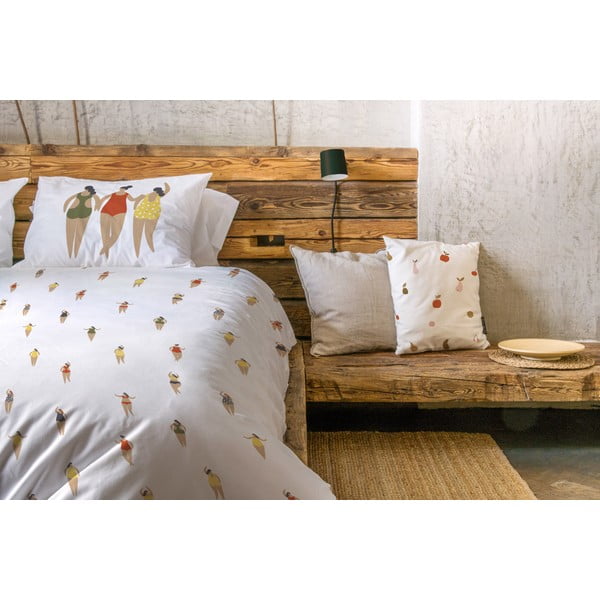 Balta medvilnės satino patalynė Butter Kings Swimming Ladies, 140 x 200 cm-image-1